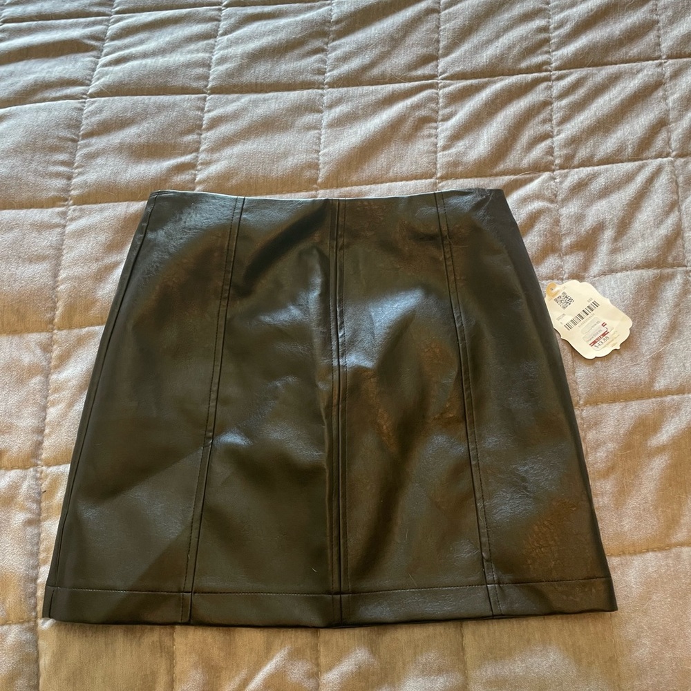 Altered state black faux Leather skirt